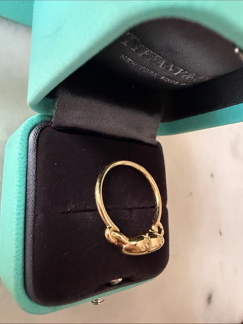 Authentic Tiffany & Co.  18 Carat Gold Return To Tiffany Full Heart Ring Size 7